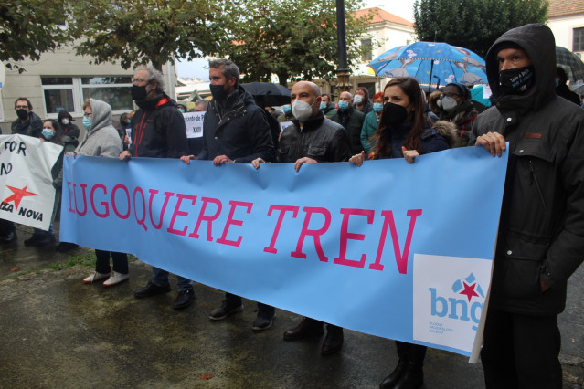 Protesta do BNG en Lugo para reclamar un tren 