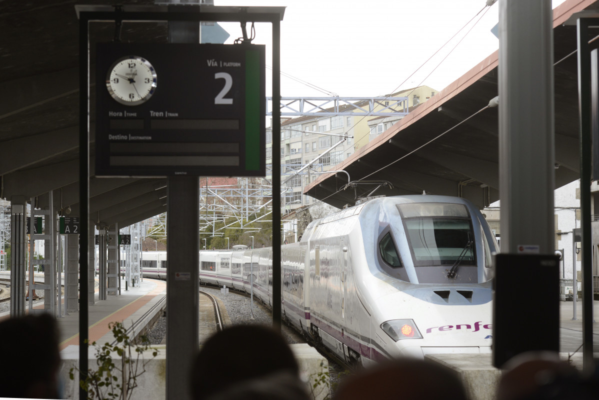 Inauguración da liña de AVE Madrid-Galicia, na Estación da Gudiña-Porta, ao 20 de decembro de 2021, na Gudiña, Ourense, Galicia, (España). Tras máis de 16 anos de planificación e nu