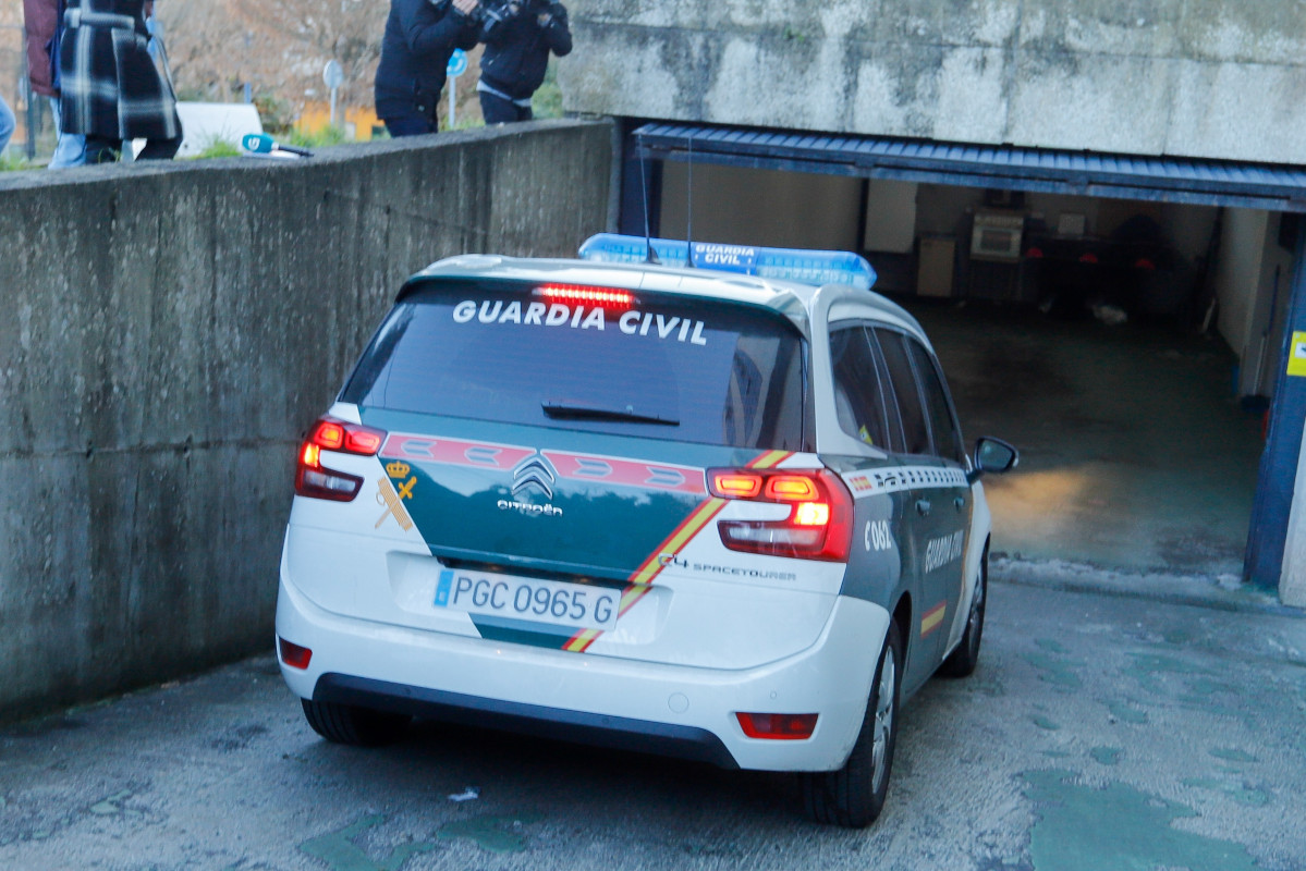 Chegada aos xulgados de Vigo do presunto autor do crime do Areal.