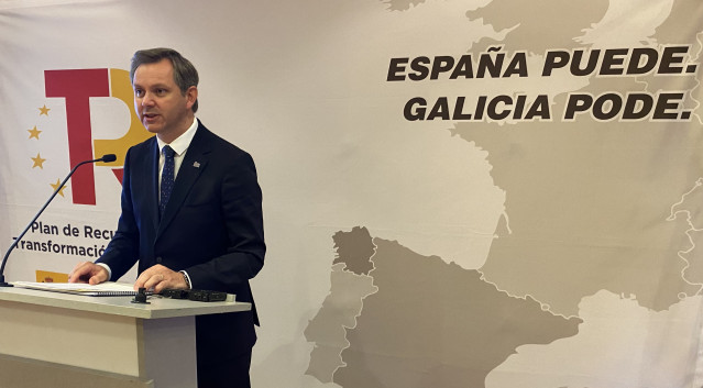 O delegado do Goberno en Galicia, José Miñones, comparece ante os medios en Santaigo de Compostela