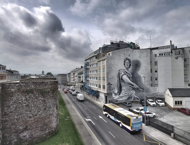 Mural de 'Julio César' en Lugo, candidato ao mellor mural urbano do mundo