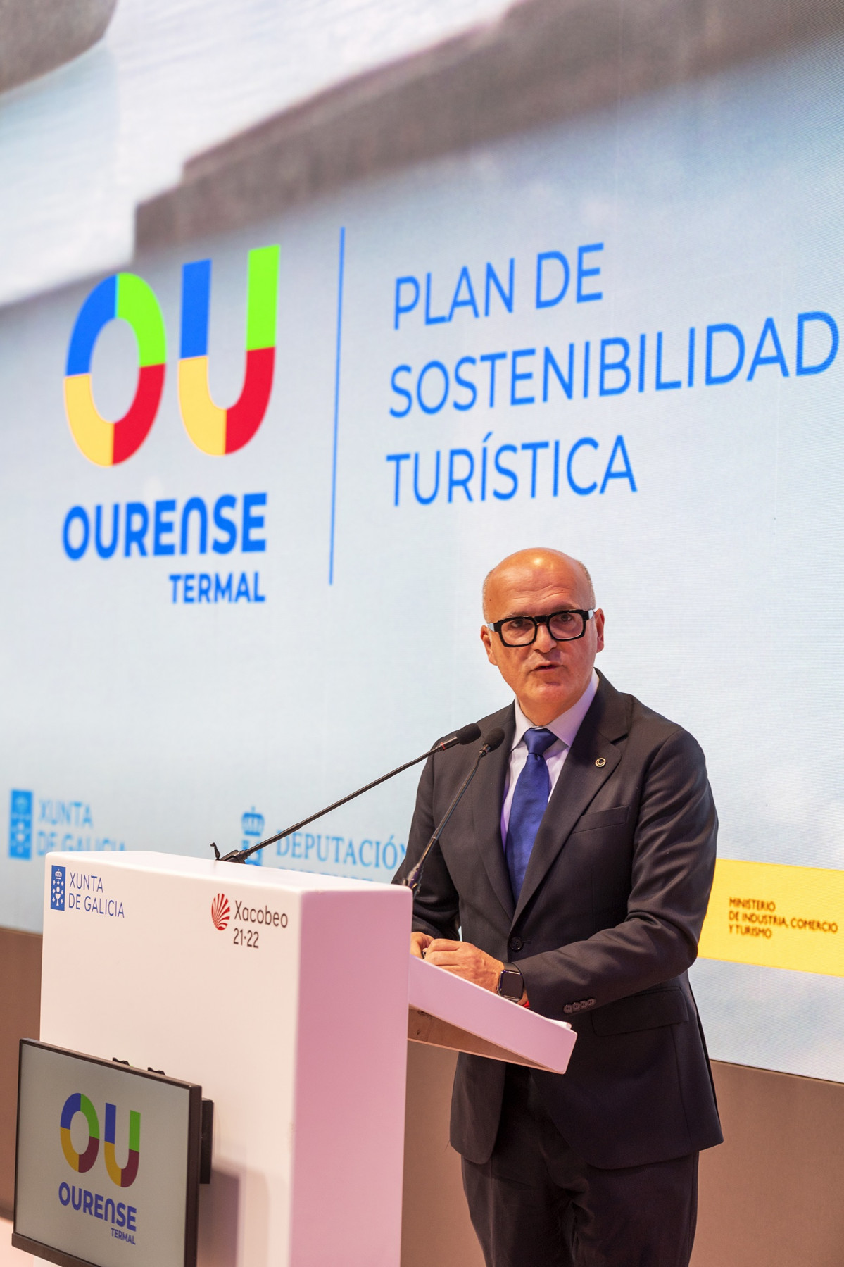 O presidente da Deputación de Ourense, Manuel Baltar, presentou este xoves en Fitur o Plan de Sustentabilidade Turística en Destino 'Ourense Termal'