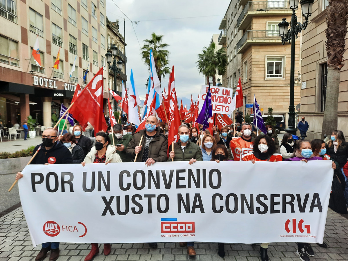 Manifestación en Vigo dos traballadores do sector da conserva.