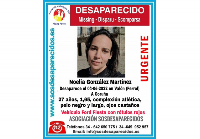 Desaparición dunha moza en Ferrol o luns 4 de abril