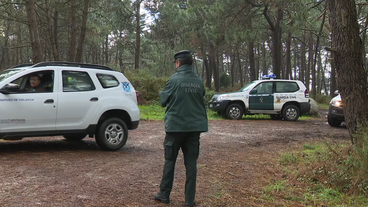 Labores de búsqueda de la desaparecida de Moaña en una foto de la CRTVG