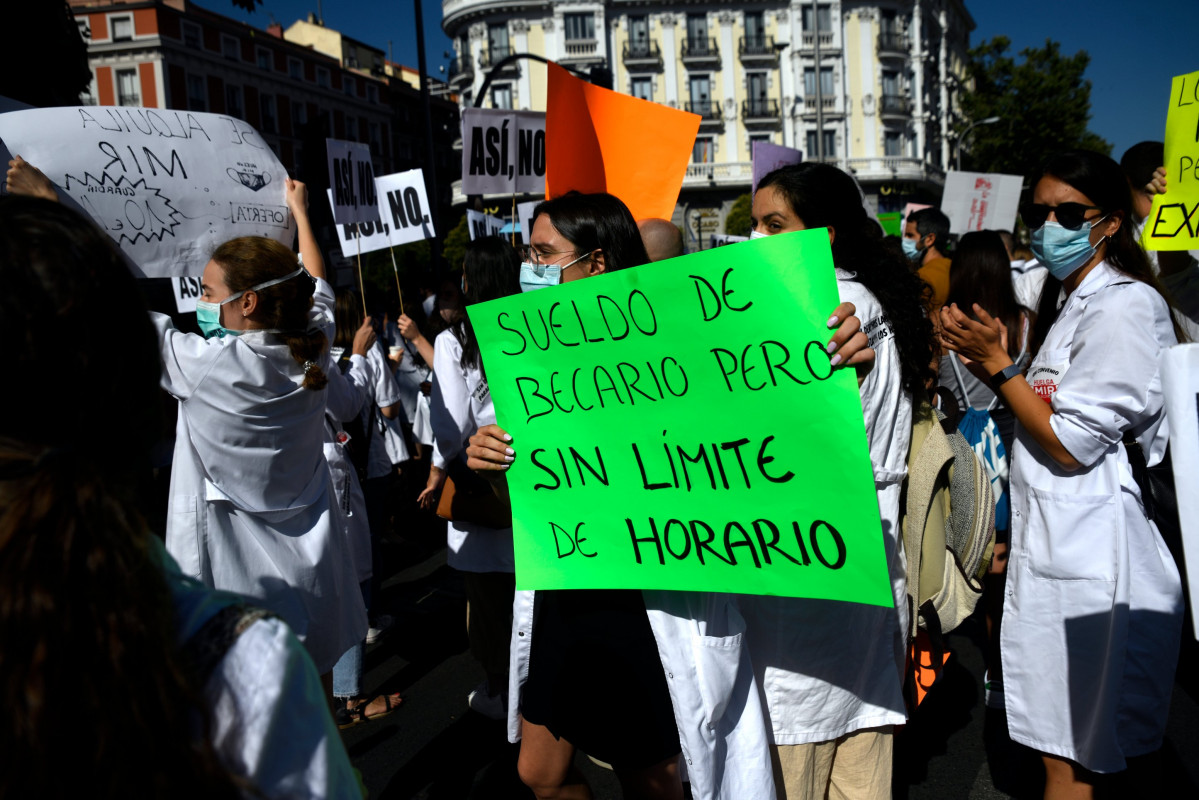 Protesta de médicos residentes en Madrid en una foto de archivo