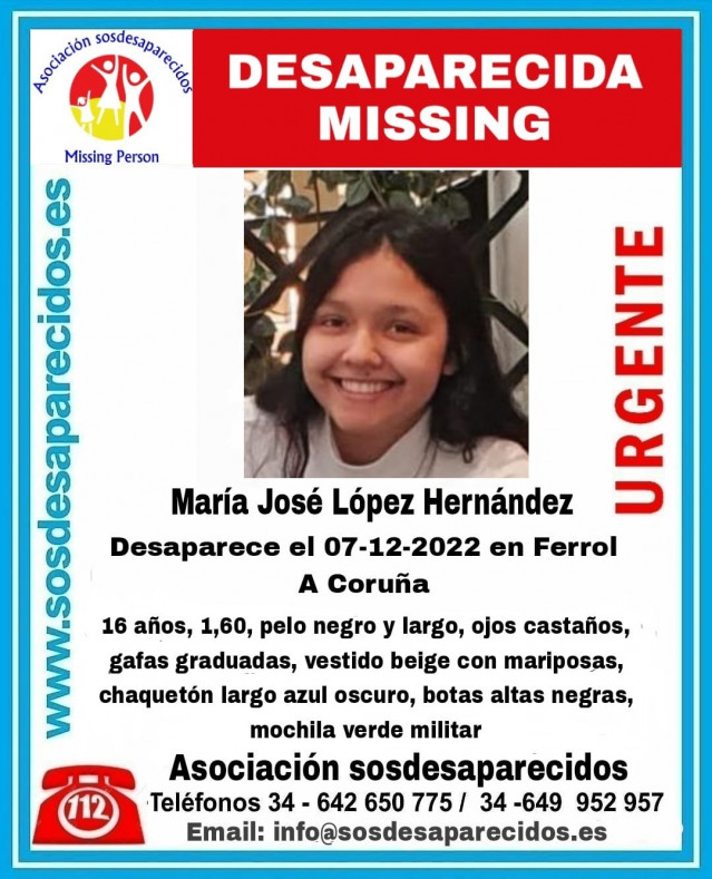 Buscan a una menor de edad desaparecida este miércoles en Ferrol.
