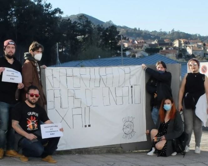 Una pasada protesta de los grupos de mu00fasica de Vigo en una imagen de la Grupos en Loita
