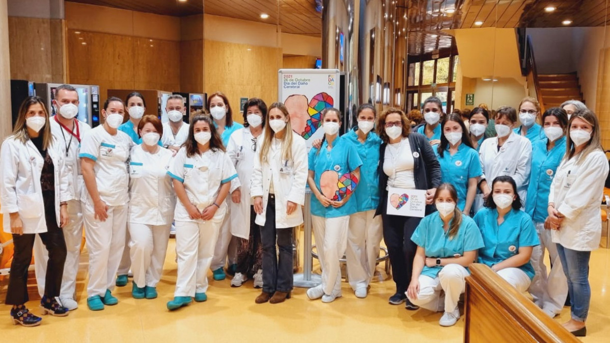 Sanitarios del Instituto de Neuro rehabilitaciu00f3n Quiru00f3nsalud Pontevedra en una imagen de archivo del grupo