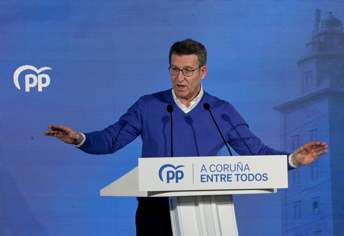 El presidente del PP, Alberto Núñez Feijóo, en un acto en A Coruña