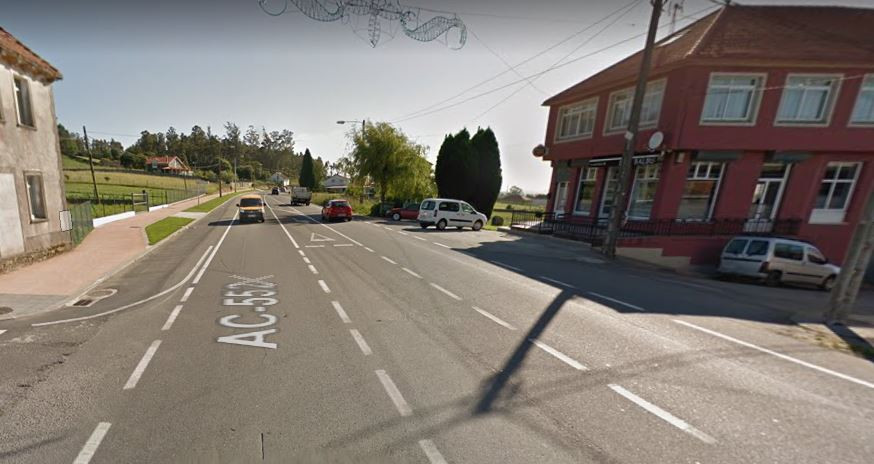 La carretera AC 552 a su paso por As Rau00f1eiras en una imagen de Google Street View