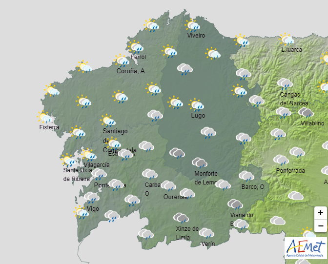 Previsiu00f3n de AEMET para la mau00f1ana del su00e1bado