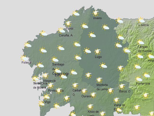 Previsiu00f3n de AEMET para la mau00f1ana del martes