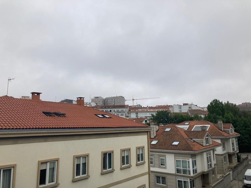 Cielo nublado y húmero en Santiago de Compostela, a 9 de agosto de 2023.