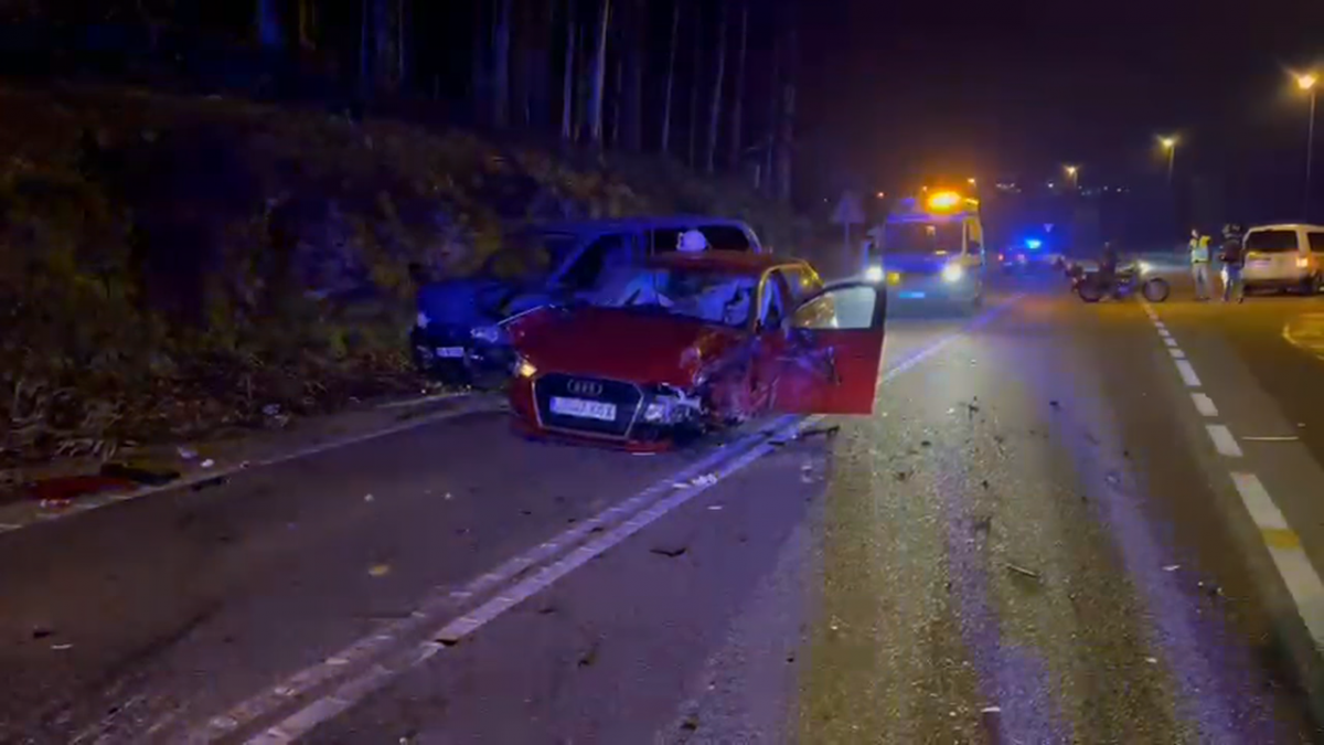 Lugar del accidente en Coruxo en una imagen de la CRTVG