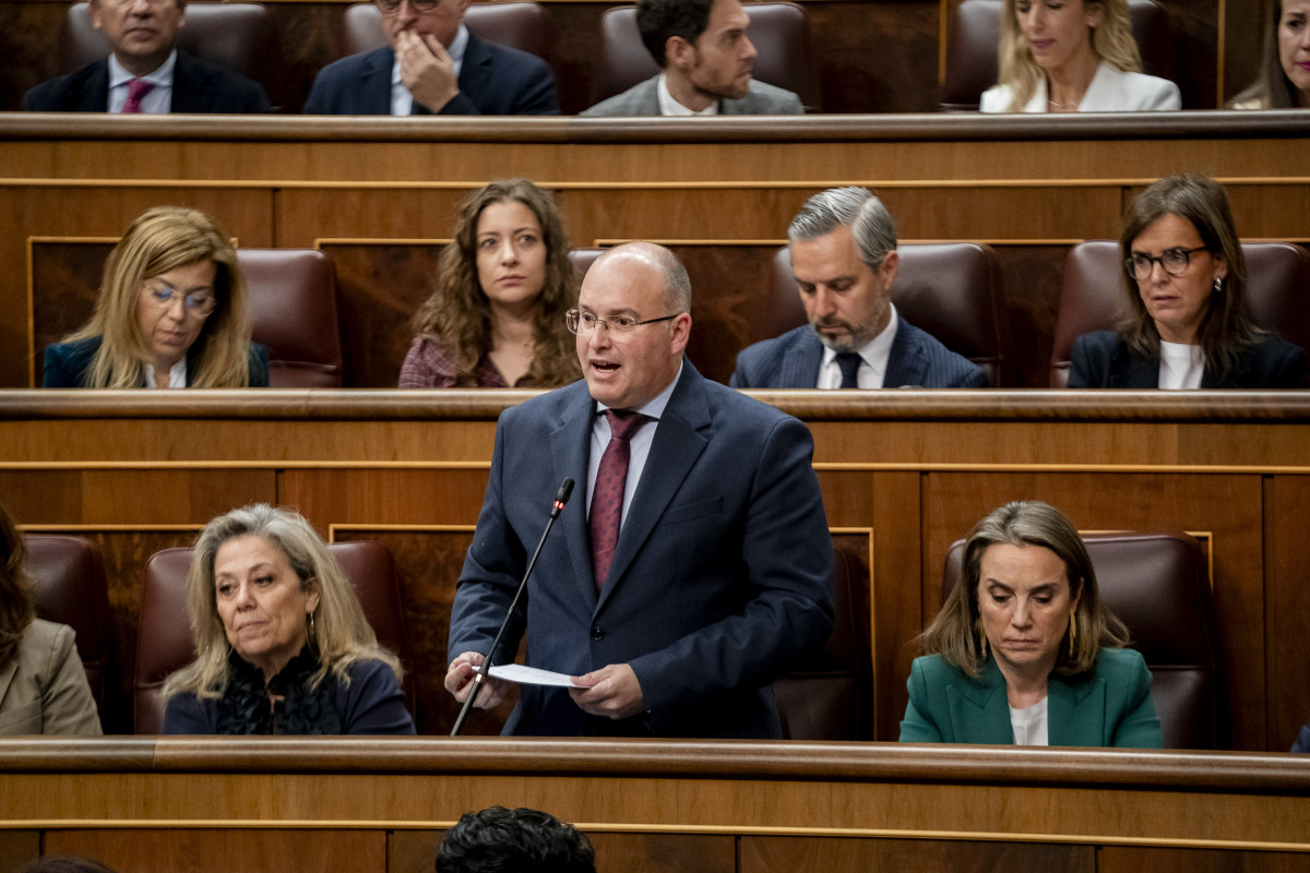 El portavoz del Grupo Parlamentario Popular en el Congreso, Miguel Tellado, en el Congreso de los Diputados, a 21 de febrero de 2024, en Madrid (España).