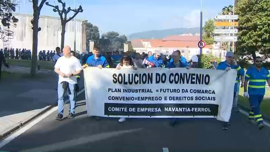 Manifestaciu00f3n de trabajadores de Navantia Ferrol el martes