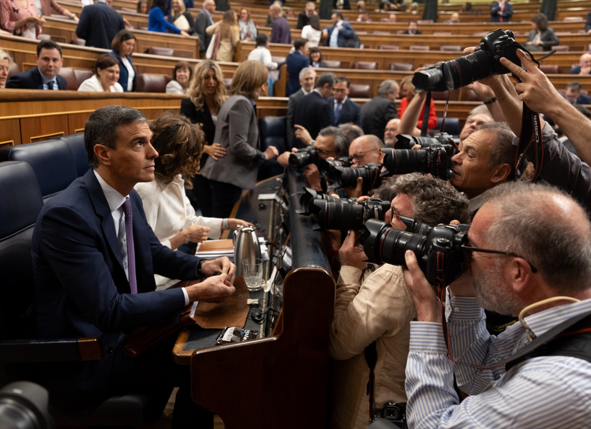 Su00e1nchez en el pleno del Congreso en una imagen de EP