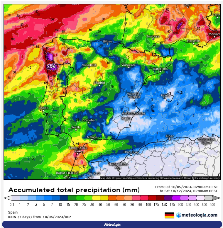 Mapa precipitaciones kirk