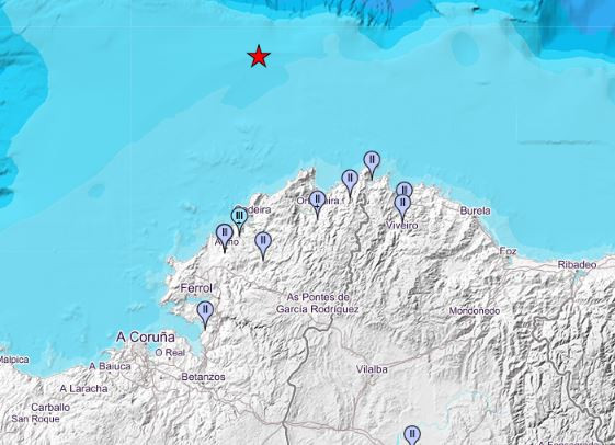 Poblaciones en donde se ha sentido el terremoto y su epicentro segu00fan mapa del IGN