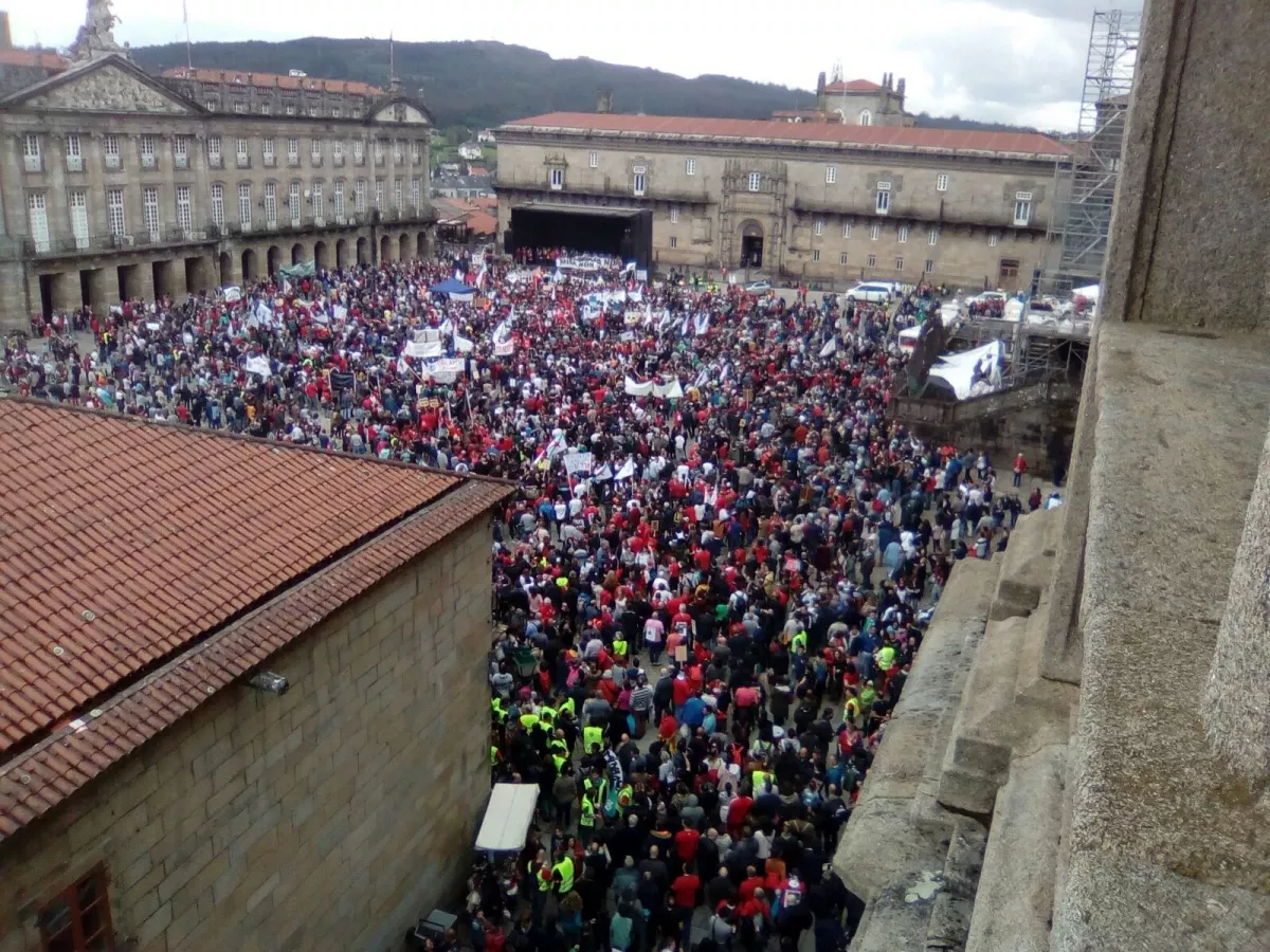 Manifestaciu00f3n contra Atalaya Mining y su primer proyecto de reapertura de la mina de Touro en 2018