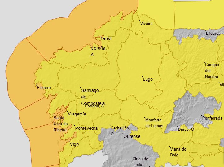 Avisos de AEMET vigentes para el lunes