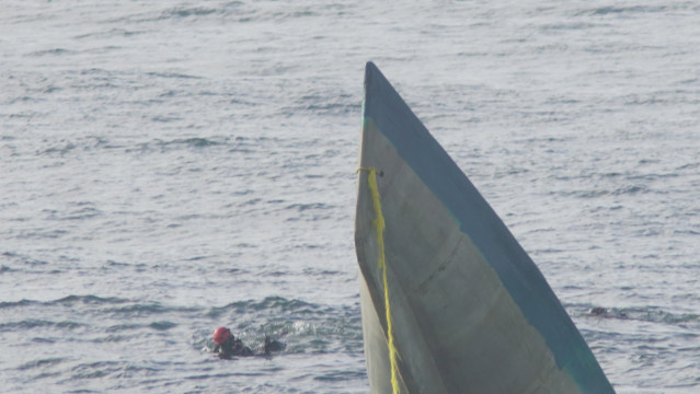 El narcosubmarino localizado en aguas de la Costa da Morte